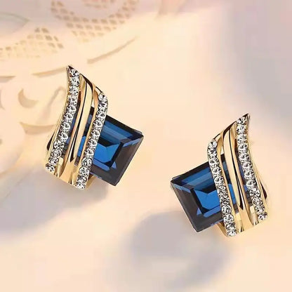 Synthetic Zircon Stud Earrings