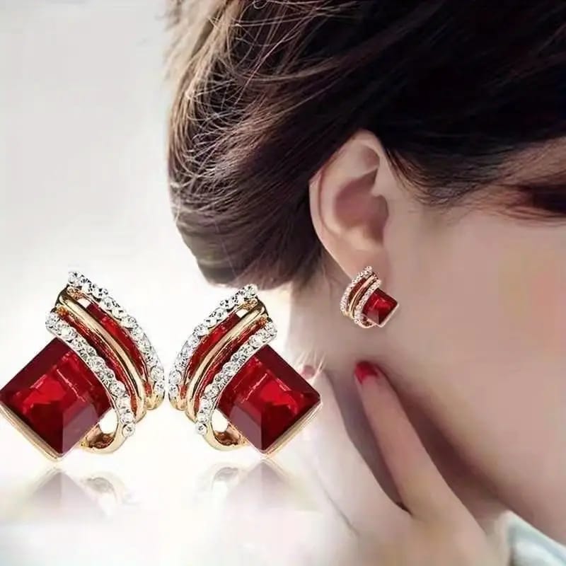 Synthetic Zircon Stud Earrings