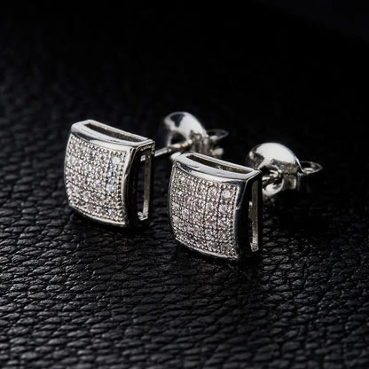 Square Cubic Zirconia Stud Earrings