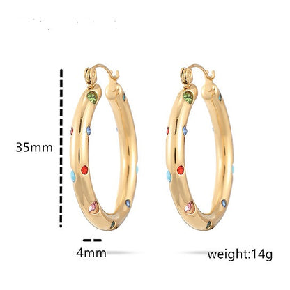 Gemstone Hoop Earrings