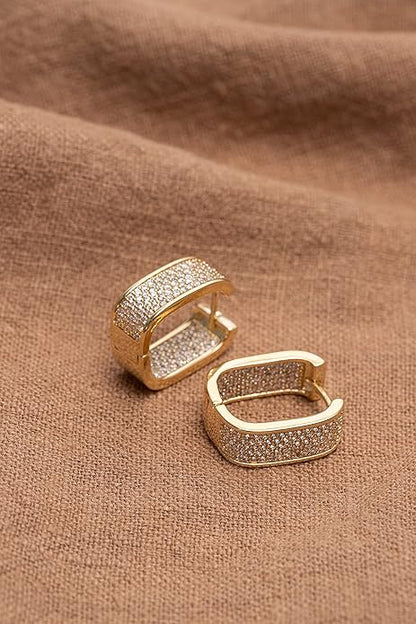 Square Hoop Earrings in Golden