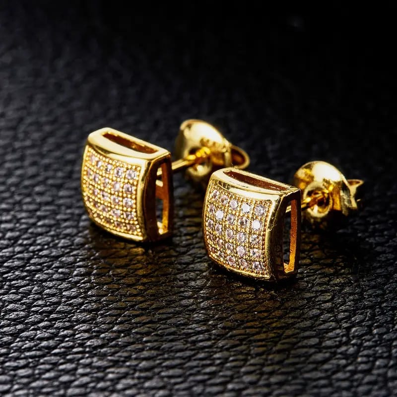 Square Cubic Zirconia Stud Earrings