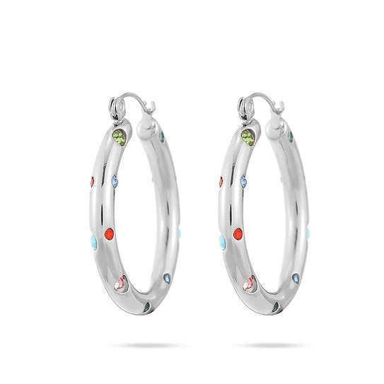 Gemstone Hoop Earrings