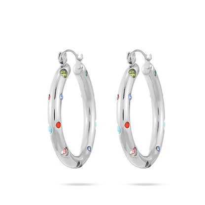 Gemstone Hoop Earrings