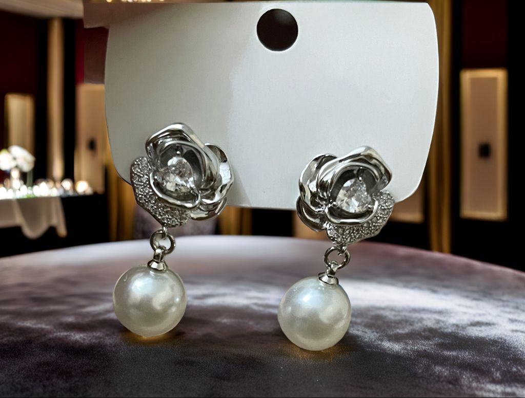 Sterling Pearl Earrings